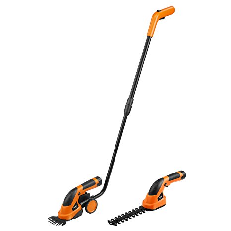 VonHaus 7.2V Lithium-Ion Cordless 2 in 1 Grass and Hedge Trimmer with bar and wheel plus charger: Free 2 Year Warranty