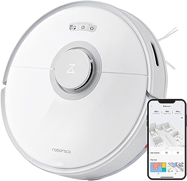 roborock Q7 Max Robot Vacuum and Mop Cleaner, 4200Pa Strong Suction, Lidar Navigation, Multi-Level Mapping, No-Go&No-Mop Zones, 180mins Runtime, Works with Alexa, Perfect for Pet Hair(White)