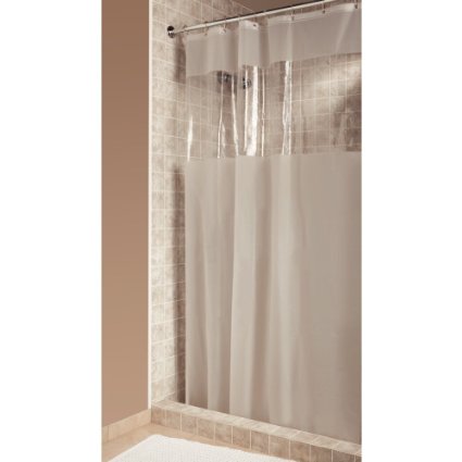 InterDesign Hitchcock Shower Curtain, Wide 108 x 72, Clear