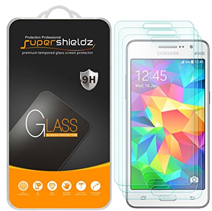 [3-Pack] Supershieldz for Samsung Galaxy Grand Prime Tempered Glass Screen Protector, Anti-Scratch, Anti-Fingerprint, Bubble Free, Lifetime Replacement Warranty