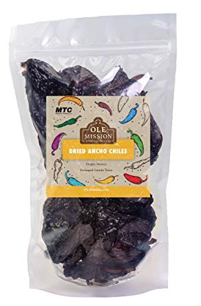 Ole Mission Ancho Chiles Dried, Great for Sauce, Stews, Soups, Mole, Tamales, Salsa and Mexican Recipes, 8 oz