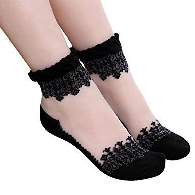 Coromose Ultrathin Transparent Lace Elastic Short Socks