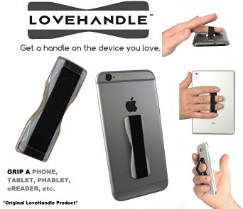 Love Handle As Seen On TV - Holds any Handheld Device with just a Finger. Ultra Slim and Pocket Friendly Design, Secure Grip For Texts, Photos and Selfies. (Grey)