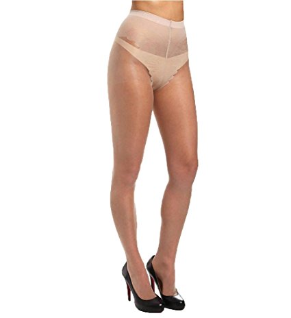 HUE French Lace Panty Pantyhose with Control Top