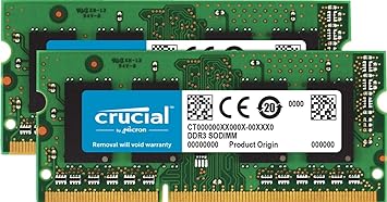 Crucial 16GB Kit (8GBx2) DDR3/DDR3L 1866 MT/s (PC3-14900) SODIMM 204-Pin Memory - CT2K102464BF186D