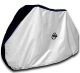 Bike Cover - Waterproof Outdoor Bicycle Storage by MayBron Gear - Heavy Duty 210D Oxford Fabric - Silver and Black Color - Size L