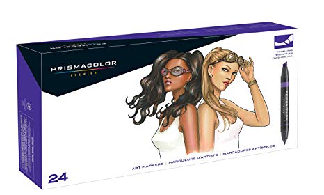 Prismacolor Premier Double-Ended Art Markers, Fine and Chisel Tip, Portrait Set, 24 Pack