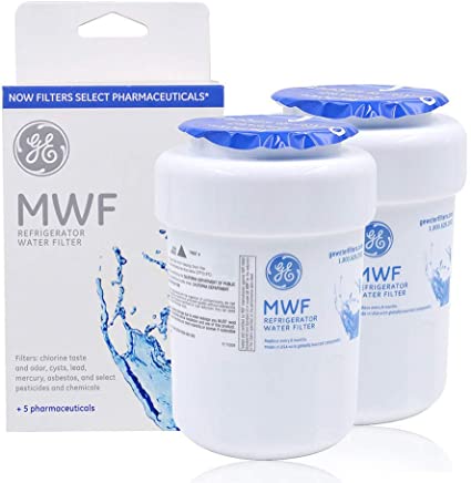 MWF Refrigerator Water Filter Replacement for GE MWF, MWFP, MWFA, GWF,HDX FMG-1, 469991 Refrigerator Cartridge white (2 Packs)