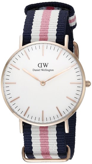 Daniel Wellington Women's 0506DW Classic Southhampton Stainless Steel Watch With Multi-Color Striped Band