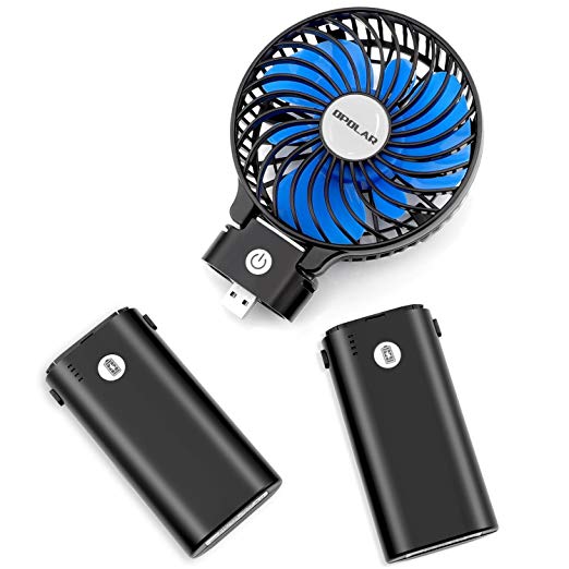 OPOLAR 10400mAh Battery Operated Fan, Portable Handheld Fan with 10-40 Hours Working Time,3 Setting, Strong Wind,Foldable Design, for Travel, Hurricanes, Camping and Outdoor Activities