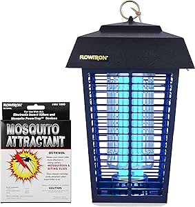 Flowtron Bug Zapper, 1 Acre of Outdoor Coverage with Powerful 40W Bulb & 5600V Instant Killing Grid with Mosquito Attractant Cartridge