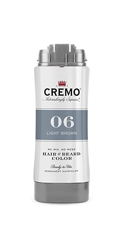 Cremo No Mess 2 in 1 Hair and Beard Color, Light Brown, 2.7 Fluid Ounces