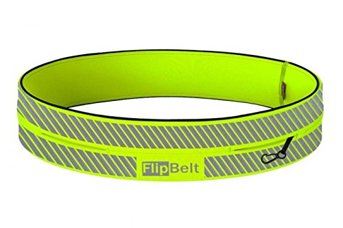 FlipBelt Reflective Edition - The patented high visibility reflective running belt to secure your items and keep you safe while running!