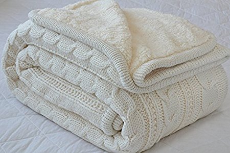 MeMoreCool Cosy Cable Knitting Throw All Season Sofa/Bedding/Couch Soft Throw Blanket Kids Indoor/Outdoor Blanket Warm Quilt Throw