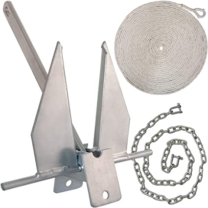 WindRider Boat Anchor Kits | Includes Galvanized Fluke Anchor, Rope, Shackles, Chain | Boats from 18-32ft