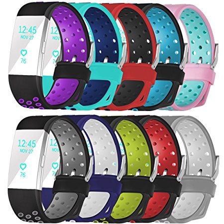 Maledan Replacement Accessories Bands for Fitbit Charge 2, Available in 12 Colors