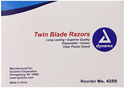 Dynarex Razors, Twin Blade, 50-Count (Pack of 6)