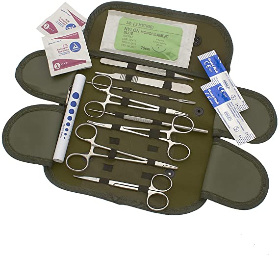 ASATechmed 20 PC U.S. Military Style Surplus Emergency Survival Kit - Stop The Bleed Kit - Military Style First Aid Kit - Molle Pouch