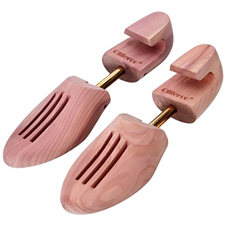 Ollieroo Men's Twin Tube Adjustable Red Cedar Wood Shoe Boots Tree US Size 10-11.5