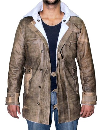 Distressed Brown Real Leather Coat Men Sheepskin Jacket ►BEST SELLER◄