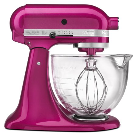 KitchenAid KSM155GBRI 5-Qt. Artisan Design Series with Glass Bowl - Raspberry Ice