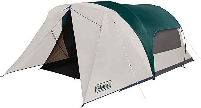 Coleman Cabin Camping Tent with Screen Room | Cabin Tent with Screened Porch, Evergreen