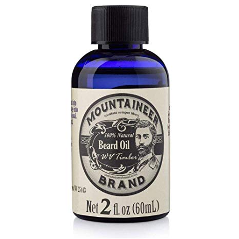 Beard Oil by Mountaineer Brand, WV Timber, Scented with Cedarwood and Fir Needle, Conditioning Oil, 2 oz bottle