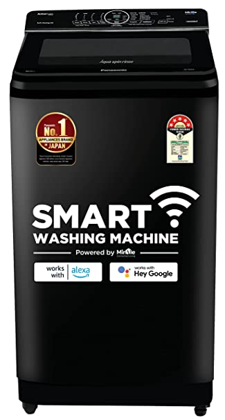 Panasonic 8 Kg Wifi  Fully-Automatic Top Loading Smart Washing Machine (NA-F80X10PRB, Pure Black, Compatible with Alexa)