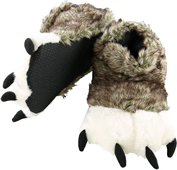 Lazy One Animal Paw Slippers for Kids and Adults, Fun Costume for Kids, Cozy Furry Slippers