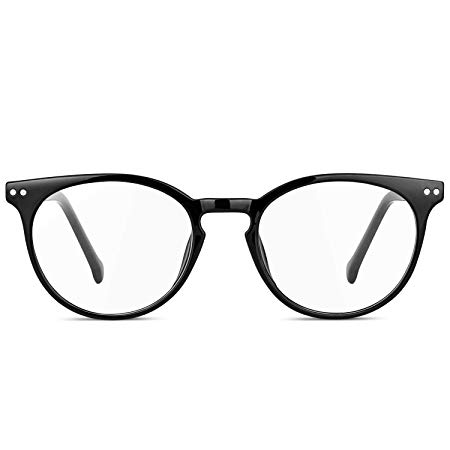 Blue Light Blocking Glasses Square Nerd Eyeglasses Frame Anti Blue Ray Computer Game Glasses Black (Black)