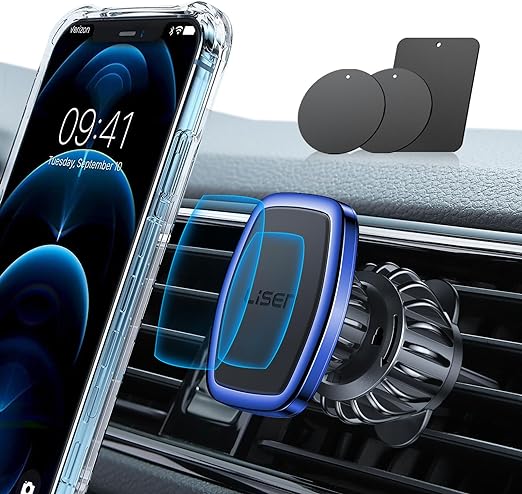 LISEN Magnetic Phone Holder for Car (20X Powerful: Blue)