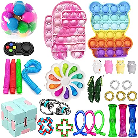 GBSELL 30Pcs Sensory Fidget Toy Sets, Cheap Fidget Toys Pack Relieves Stress Anxiety for Adults Kids