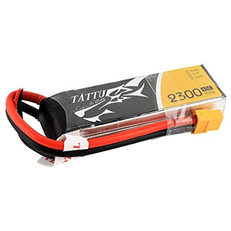 Tattu LiPo Battery Pack 2300mAh 11.1V 45C 3S with XT60 Plug for Vortex 400mm X-Sled 420mm X-Sled 450mm X-Sled 500mm X-Quad