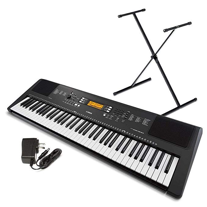 Yamaha PSR-EW300 SA 76-Key Portable Keyboard Bundle with Stand and Power Supply (Certified Refurbished)