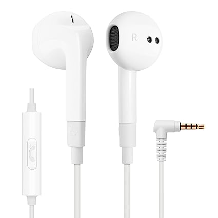 Ludos FEROX Wired Earbuds in-Ear Headphones, Earphones with Microphone, 5 Year Warranty, 3.5mm Jack Corded Earphone Plug in Ear Buds, Videoconference, Calls Compatible for iPhone with iPhone, Android