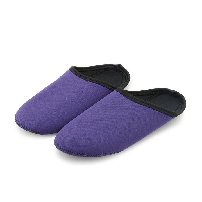 Women's Sock Slippers for Travel, Beach & Poolside, Water-Resistant Neoprene Footcovering in Purple