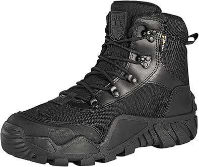 FREE SOLDIER Men's Waterproof Hiking Boots Military Tactical Boots for Men Outdoor Lightweight Work Boots