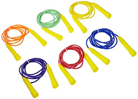 Sportime Jump Ropes, 8 Feet, Assorted Colors, Set of 6