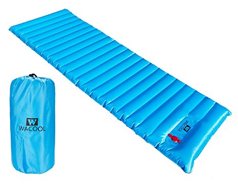 WACOOL Ultralight or Extra Large Inflatable Sleeping Camping Pad Mat Air Mattress - Perfect for Backpacking, Camping, Travel w/ Super Comfortable Air-Support Cells or Tubes Design