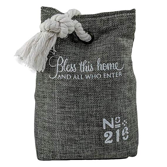 Fifth   Nest Decorative Country Home Door Stop - Heavy Weighted Stopper for Doors - Grey and White Bless This Home and All Who Enter