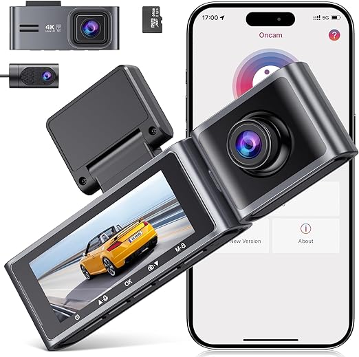  sarmert 4K Dash Cam Front and Rear with 64GB SD Card