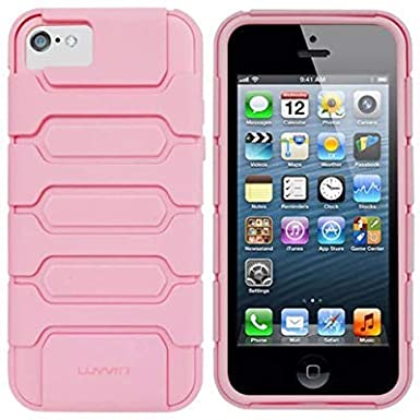 LUVVITT Armor Shell Double Layer Shock Absorbing Case for iPhone 5C | Retail Packaging - Pink