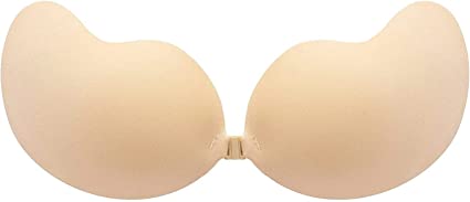 MITALOO Push up Strapless Self Adhesive Plunge Bra Invisible Backless Sticky Bras Beige