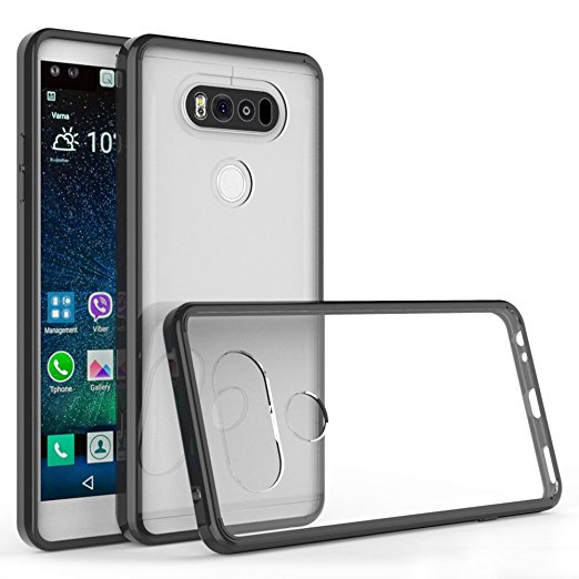 Crystal Clear Hard Case w/ Smoke TPU Bumper for LG V20 by Cbus Wireless | Slim, Form-Fitting | Edge-to-Edge Protection