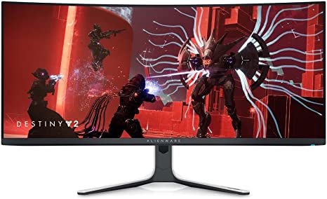 Alienware AW3423DW 34.18-inch Quantom Dot-OLED Curved Gaming Monitor, 3440x1440 pixels at 175Hz, 1800R Curvature, True 0.1ms gray-to-gray, 1Million:1 Contrast Ratio, 1.07 Billions Colors - Lunar Light