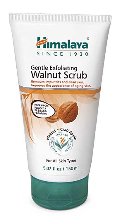 Himalaya Gentle Exfoliating Walnut Facial Scrub for Oily Skin, Free from Parabens, SLS/SLES and Phthalates 5.07 oz (150 ml)