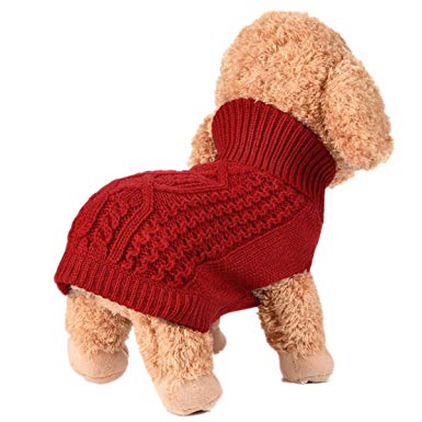 Sunward Pet Dog Sweater, 2017 Turtleneck Classic Straw-Rope Shirt Apparel For Small Dogs Puppies