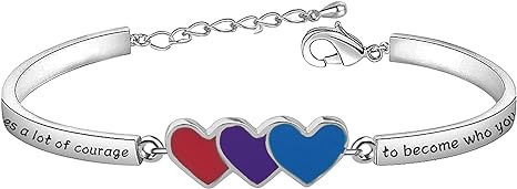 Bisexual Pride Bracelet Bisexuality Pride Flag Jewelry for Her It Takes A Lot of Courage to Become Who You Really are Rainbow Gifts