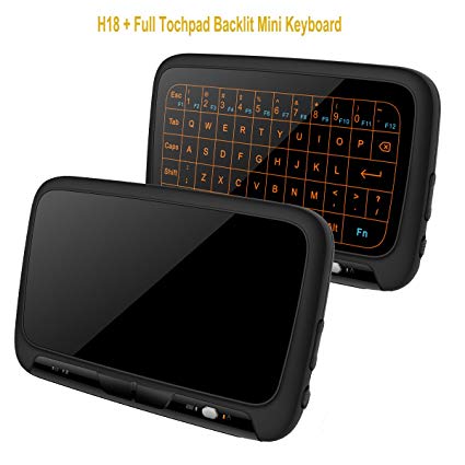 SZILBZ 2.4Ghz H18  Backlit Mini Wireless Keyboard,Full Screen No alphabet Mouse Touchpad Combo,Rechargeable Remote Control for PC,Android Tv Box,HTPC.IPTV,PS3,Pad, (H18 )