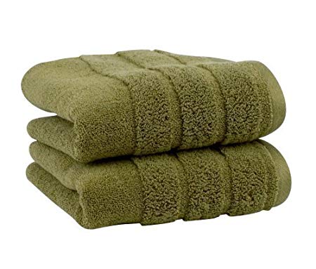 Luxury Hand Towel 2-Pack, Made in the USA with 100% Cotton from Africa – Made Here by 1888 Mills, Moss